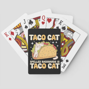 Baraja De Cartas Tacocat deletreado al revés Taco Cat Mexicano