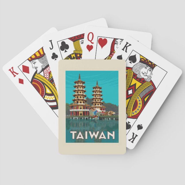 Baraja De Cartas Taiwán | Pagodas Dragón Y Tigre (Reverso)