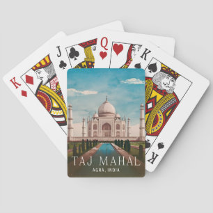 Baraja De Cartas Taj Mahal India Retro Scene