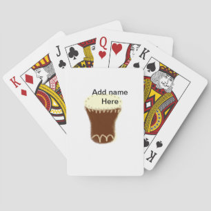 Baraja De Cartas Tambor acuarela marrón amarillo añadir nombre dibu
