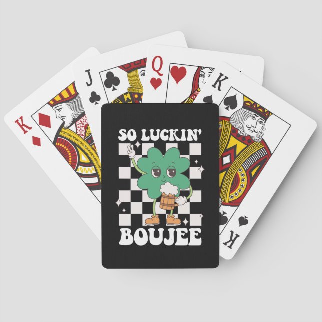 Baraja De Cartas Tan afortunado Boujee de Bouckin, el día de San Pa (Reverso)