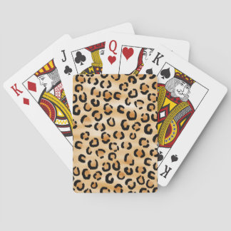 Baraja De Cartas Tan, Black and Brown Leopard Print Pattern.