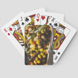 Baraja De Cartas Tapas hechas con aceitunas rellenas