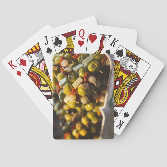 Baraja De Cartas Tapas hechas con aceitunas rellenas (Reverso)