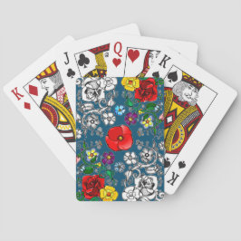 Baraja De Cartas Tapis de fleurs au coquelicot