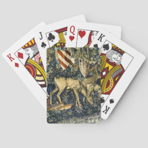 Baraja De Cartas Tapiz de arte vintage de ciervos y escudos de Will