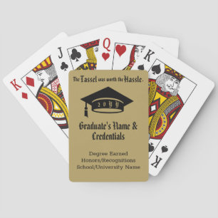 Baraja De Cartas Tapón de graduación de oro personalizado y talón