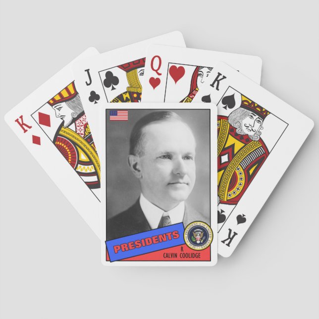 Baraja De Cartas Tarjeta de béisbol Calvin Coolidge (Reverso)