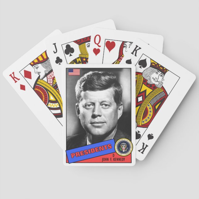 Baraja De Cartas Tarjeta de béisbol de John F. Kennedy (Reverso)