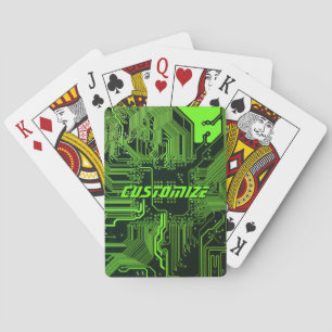 Baraja De Cartas Tarjeta de circuito electrónico verde del Personal