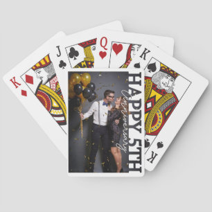 Baraja De Cartas Tarjeta de Cumpleaños Feliz 5º Aniversario   Perso