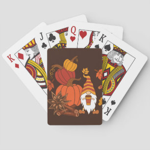 Baraja De Cartas Tarjeta de especias Gnome de las calabazas de otoñ