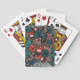 Baraja De Cartas Tarjeta de juego abstracta Zentangle azul turquesa