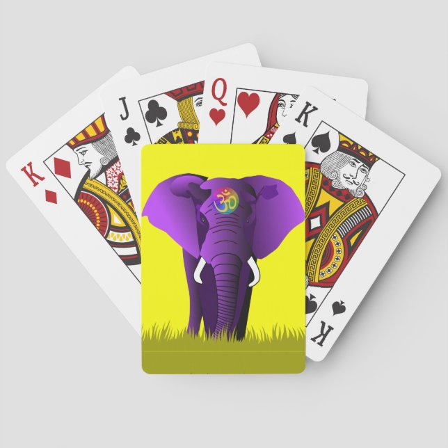 Baraja De Cartas Tarjeta de juego de Elefante Púrpura (Reverso)