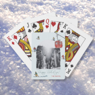 Baraja De Cartas Tarjeta de juego de esquí fotográfico con arco