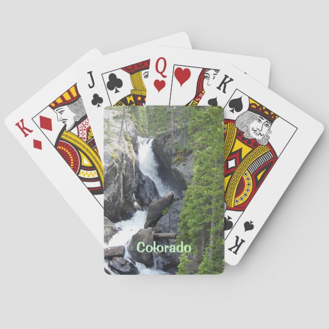 Baraja De Cartas Tarjeta de juego de la cascada de las montañas de  (Reverso)