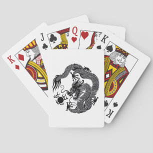 Baraja De Cartas Tarjeta de juego Dragon china de blanco y negro