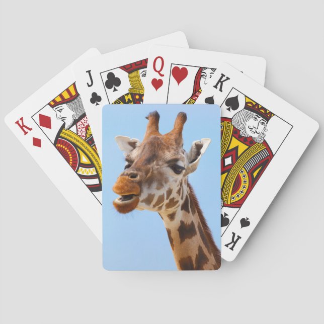 Baraja De Cartas Tarjeta de juego Giraffe Portrait (Reverso)