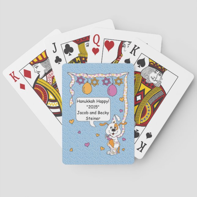 Baraja De Cartas Tarjeta de juego Hanukkah personalizada (Reverso)