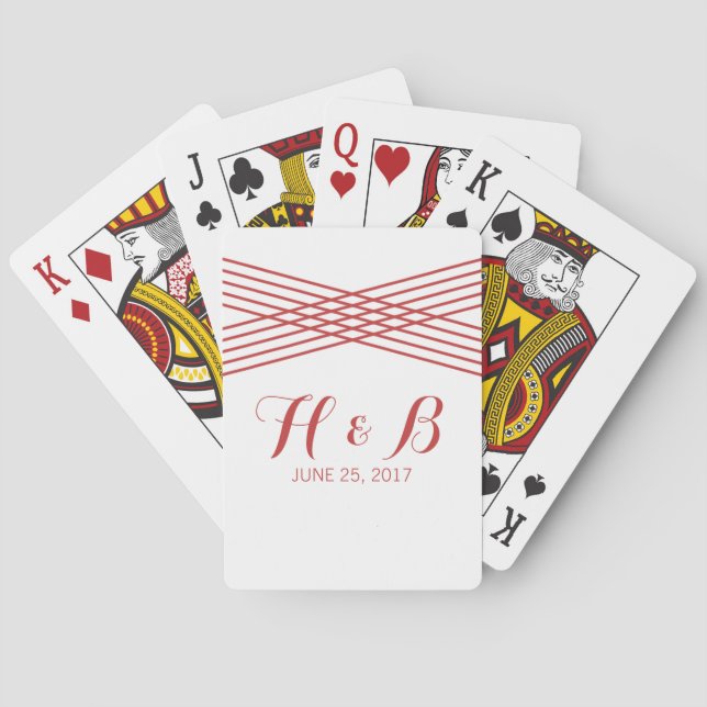 Baraja De Cartas Tarjeta de juego Red Moderno Deco (Reverso)
