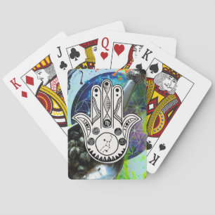 Baraja De Cartas Tarjeta de mano Virgo zodiac hamsa