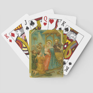 Baraja De Cartas Tarjeta de Navidad de la Era Eduardiana Antigua Es