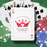 Baraja De Cartas Tarjeta de póquer de Casino King & Queen of Hearts<br><div class="desc">El rey de Guay y la reina de corazones jugando a las cartas en favor de la boda. Personalízalo con los detalles de tu evento. Ideal para un póquer o la celebración temática de Las Vegas.</div>