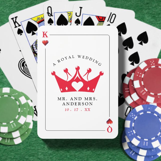 Baraja De Cartas Tarjeta de póquer de Casino King & Queen of Hearts (King & Queen of Hearts Casino Poker Card
)