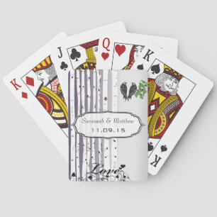 Baraja De Cartas Tarjeta de regalo de boda de pájaros de amor de ab