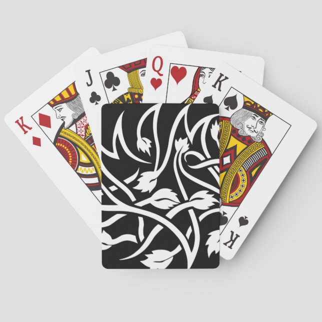 Baraja De Cartas Tarjeta de reproducción blanca Swirls Tattoo (Reverso)