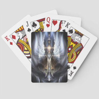 Baraja De Cartas Tarjeta de reproducción de arte fractal con ala de
