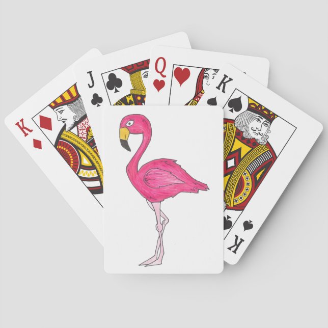 Baraja De Cartas Tarjeta de reproducción de aves tropicales Flaming (Reverso)