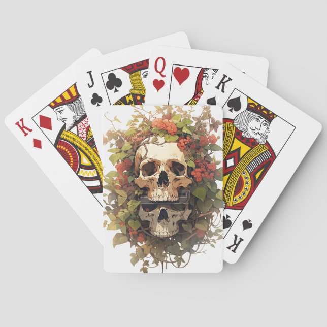 Baraja De Cartas Tarjeta de reproducción de cráneo (Reverso)