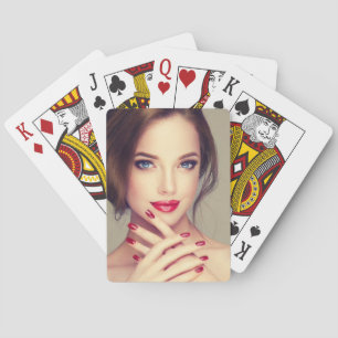 Baraja De Cartas tarjeta de reproducción impresa del chica