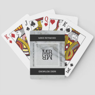 Baraja De Cartas tarjeta de reproducción moderna en blanco y negro 