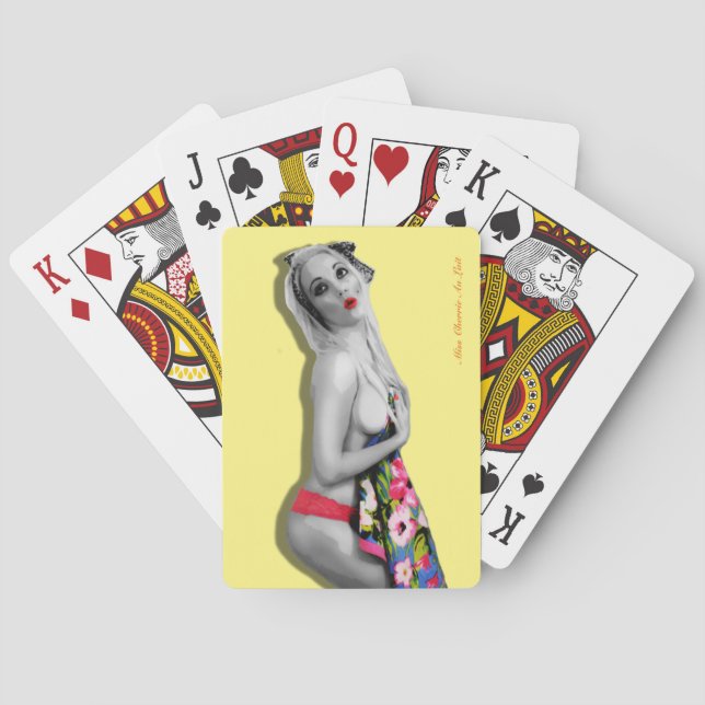Baraja De Cartas Tarjeta de tarjetas de juego Pinup Sexy Retro Vint (Reverso)