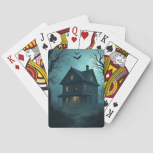 Baraja De Cartas Tarjeta feliz de Halloween - Escena de casa embruj