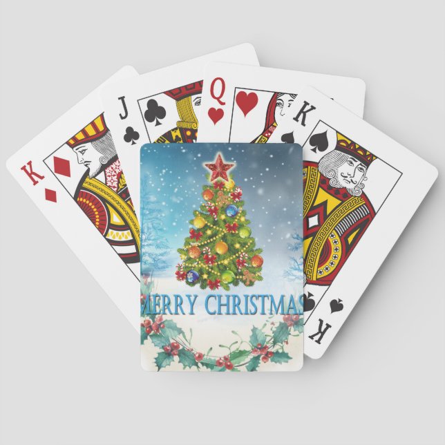 Baraja De Cartas Tarjeta navideña Merry (Reverso)
