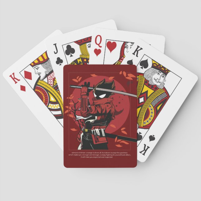 Baraja De Cartas Tarjeta Samurai Stickman (Reverso)