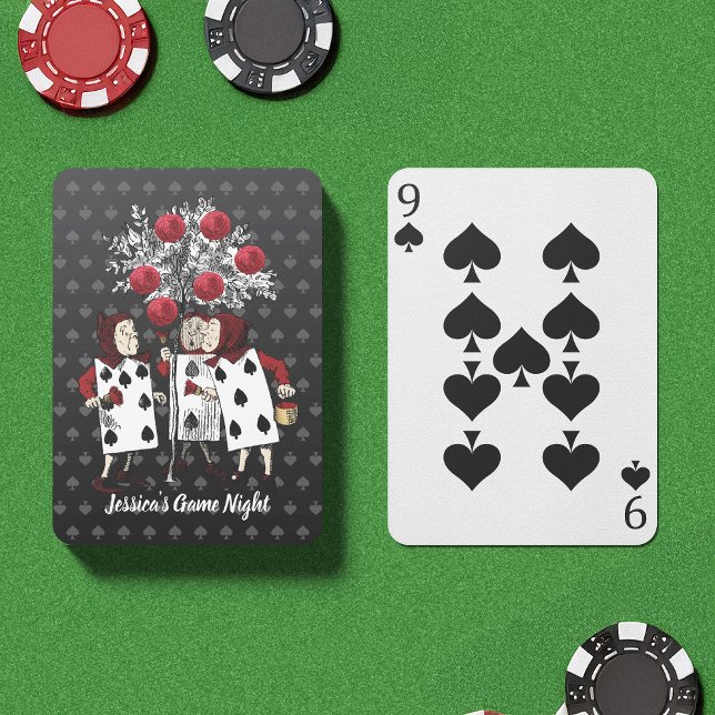 Baraja De Cartas Tarjetas Alicia de Ilustracion Vintage de colores (Featuring the loyal card wearing henchmen for the Queen Of Hearts in tribute to Alice in Wonderland )