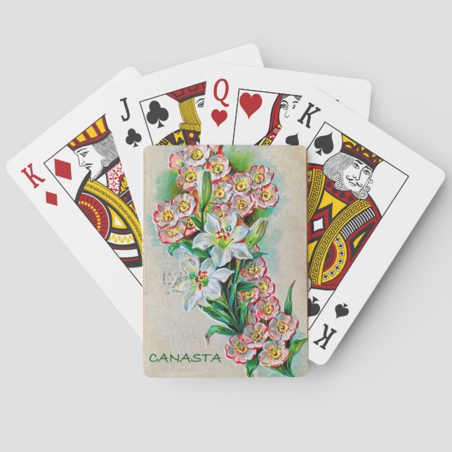 BARAJA DE CARTAS TARJETAS CANASTA DE FLORES DE VENTAJA (Reverso)