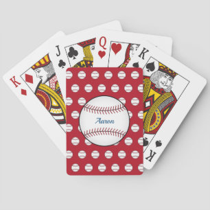 Baraja De Cartas Tarjetas Clásicas de Béisbol Personalizadas Rojas