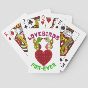 Baraja De Cartas Tarjetas Clásicas de Juego Corazón de Lovebirds Pe