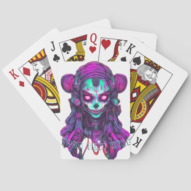 Baraja De Cartas Tarjetas con suerte con texto de lanzamiento (Reverso)