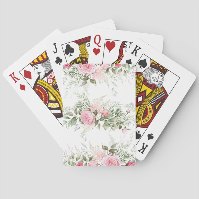 Baraja De Cartas Tarjetas de bicicleta rosas rosas (Reverso)