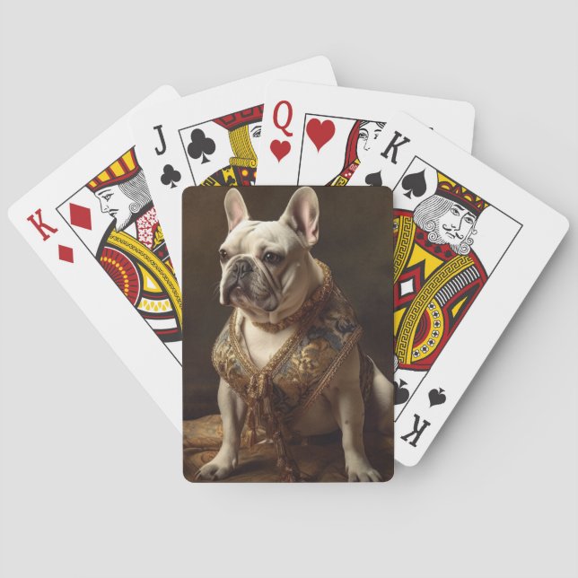 Baraja De Cartas Tarjetas de Bulldog francesas al estilo del Rembra (Reverso)