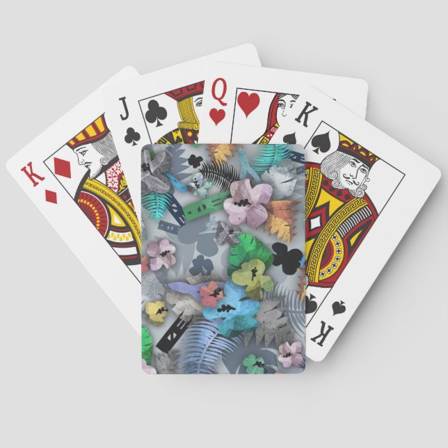 Baraja De Cartas Tarjetas de construcción de impresión hawaiana de  (Reverso)
