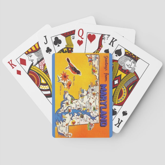 Baraja De Cartas Tarjetas de Cumpleaños de Maryland (Reverso)