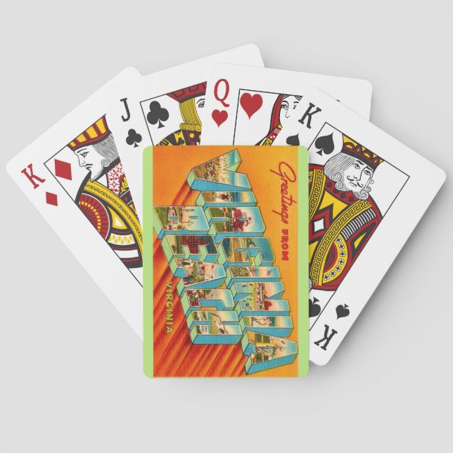 Baraja De Cartas Tarjetas de Cumpleaños de Virginia Beach (Reverso)