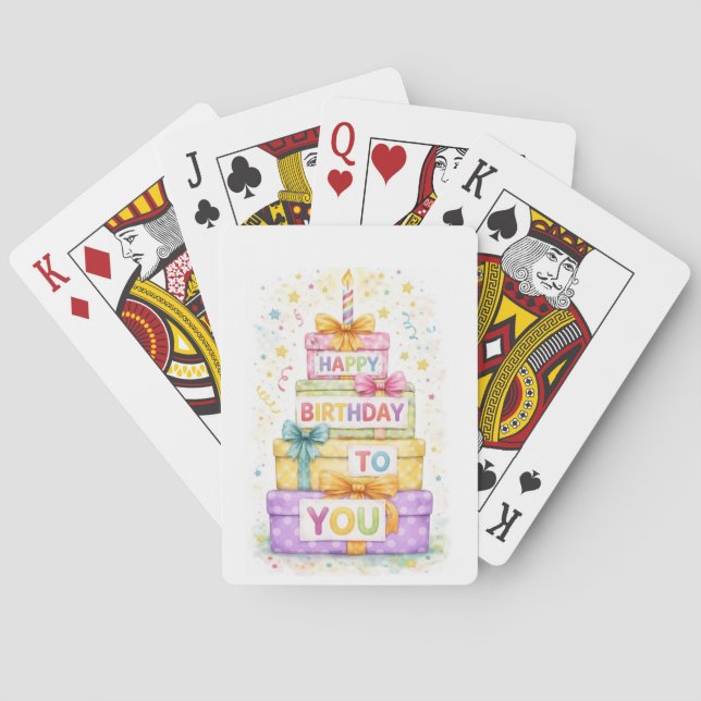 Baraja De Cartas tarjetas de cumpleaños felices (Reverso)